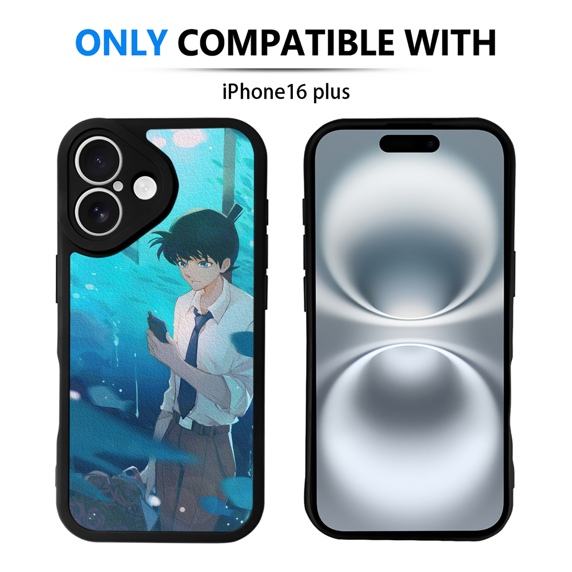 （画像用） 名探偵コナン Detective Conan 【iPhone 16シリーズ対応】シリコンスマホケース（レザー調） 材質：シリコン
